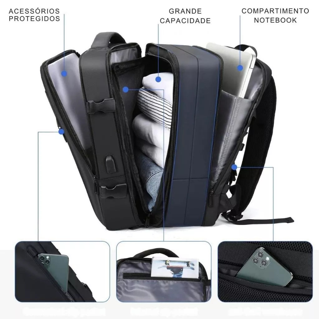 Mochila Feminina Masculina Executiva de Viagem Notebook Grande