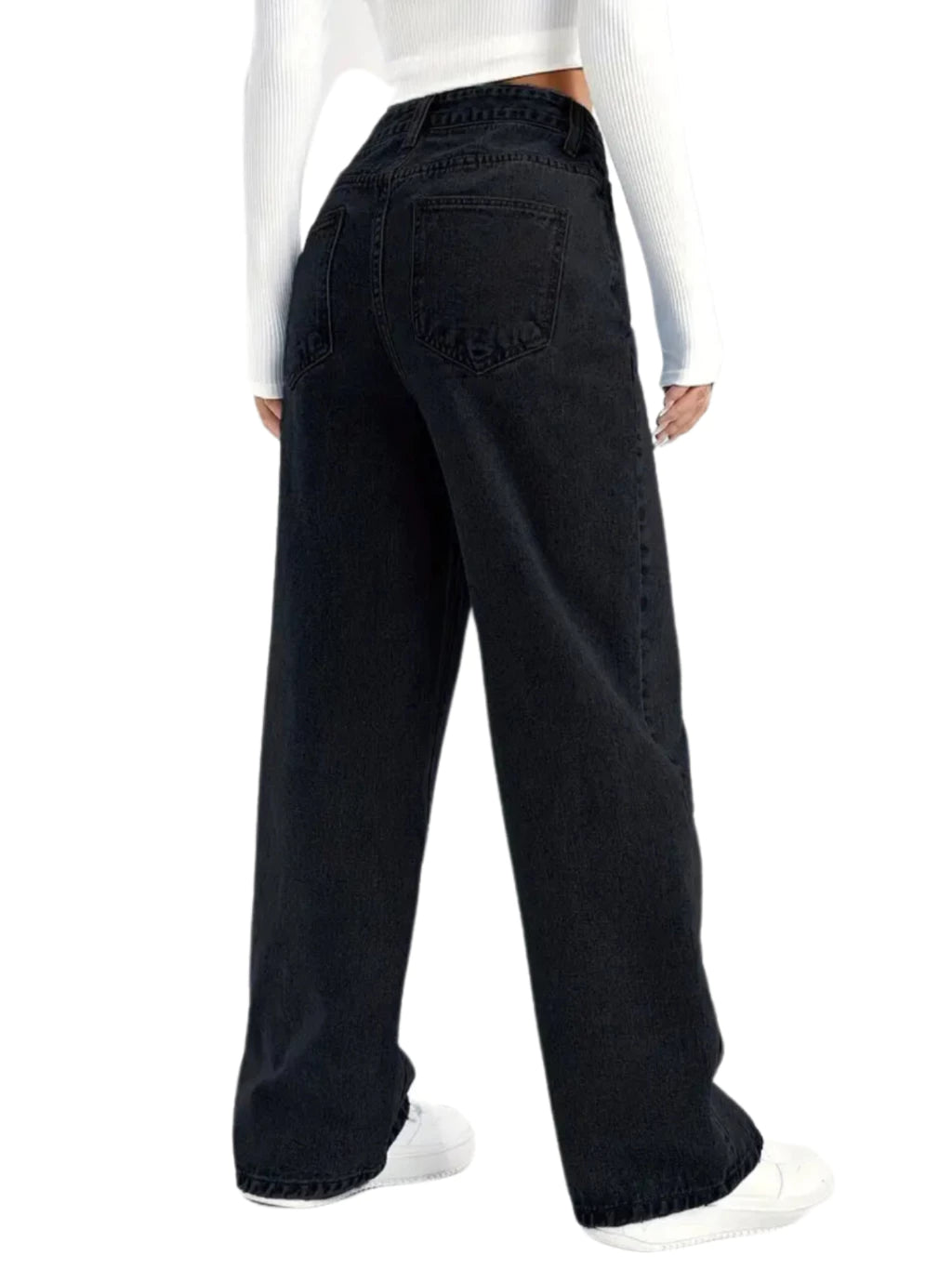 CALÇA WIDE LEG FEMININA JEANS PANTALONA 100% ALGODÃO CALÇA UNIVERSITARIA