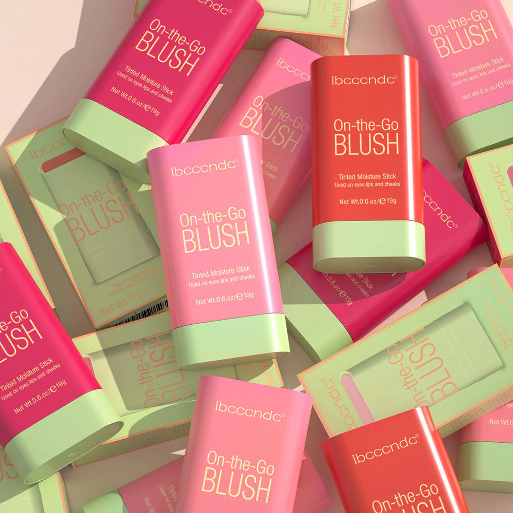 Stick de blush multi-funções-Cor natural de longa duração para maquiagem feminina